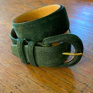 Nubuck green chunky belt